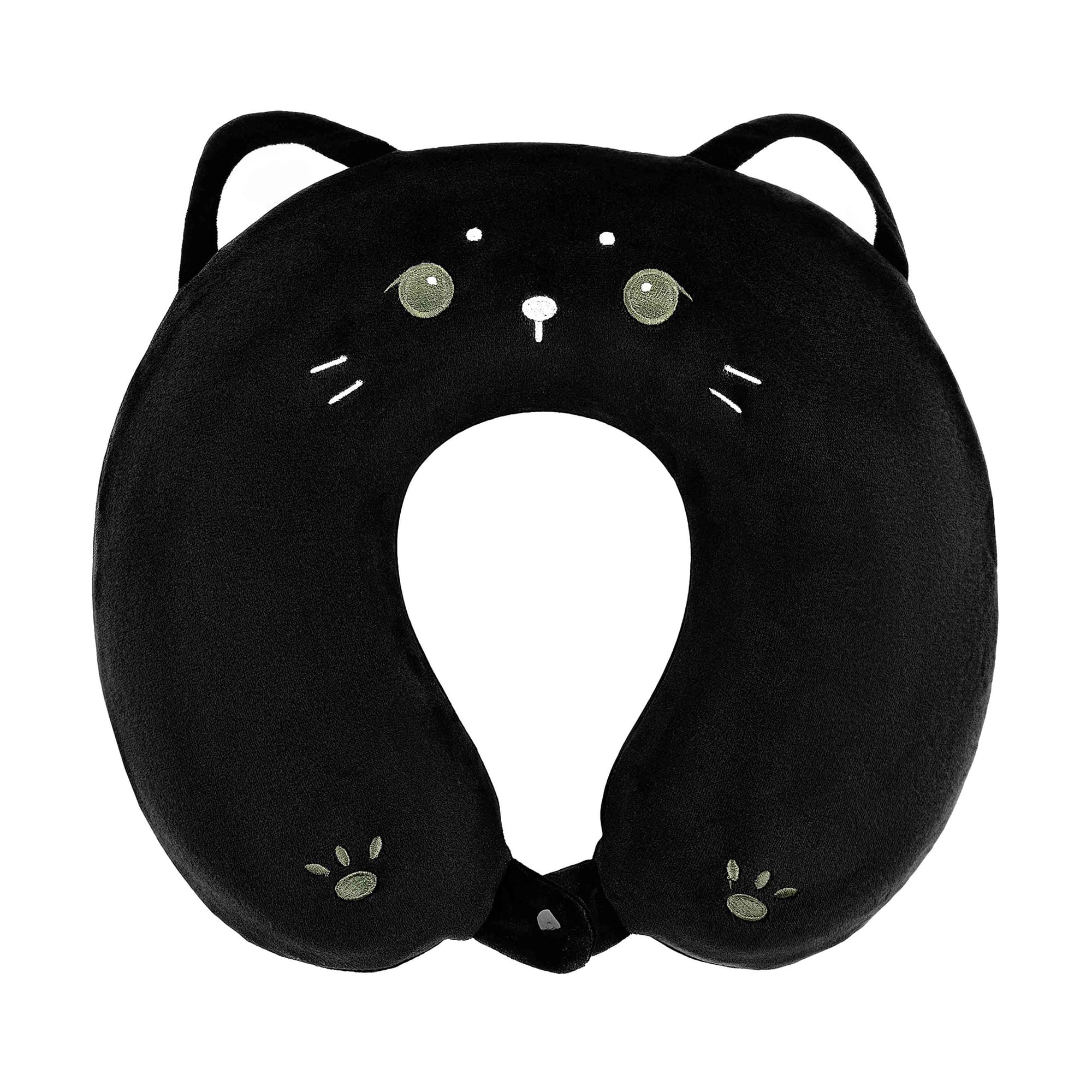 Подушка для шиї Ardesto Travel Black Cat чорна, 30*30 см (ART3033NEP)